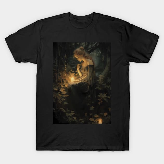 Fairy in the woods T-Shirt by Ghiblistrokes